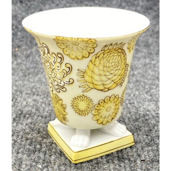 Andrea Porcelain Cache Sadek Chinoiserie Footed 5' Hand Painted Vase 3.25" Japan - Picture 2 of 9